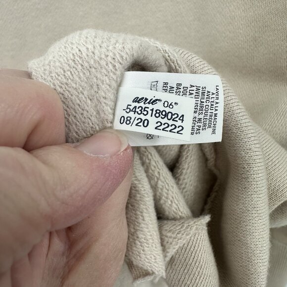 NEW AERIE turtleneck sweater pullover long sleeve sweatshirt beige oversized M - Picture 8 of 8
